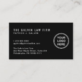 Carte De Visite Logo moderne QR Code Entreprise Employé Noir (Devant)