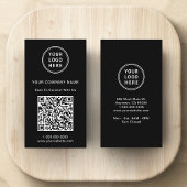 Carte De Visite Logo moderne QR Code noir