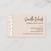 Carte De Visite Logo Moderne Retro Beige Design Artiste (Dos)