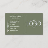 Carte De Visite Logo moderne Sage simple (Dos)