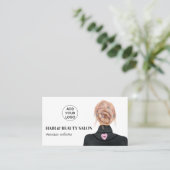 Carte De Visite Logo moderne salon de coiffure photo (Debout devant)