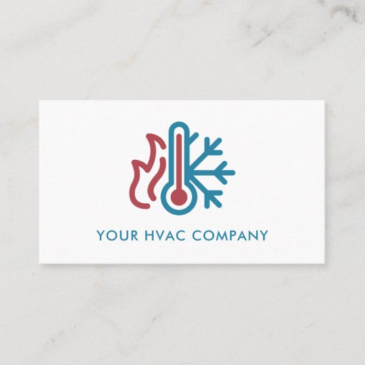 Carte De Visite Logo moderne simple AC Chauffage professionnel HVA (Devant)