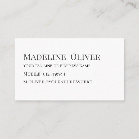 Carte De Visite Logo Moderne Simple Blush (Dos)