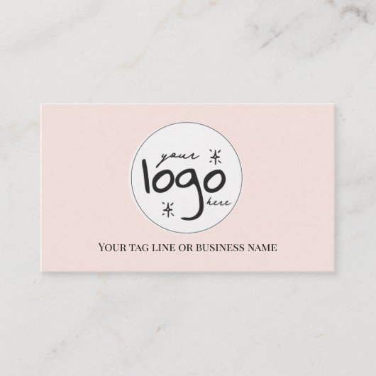Carte De Visite Logo Moderne Simple Blush (Devant)