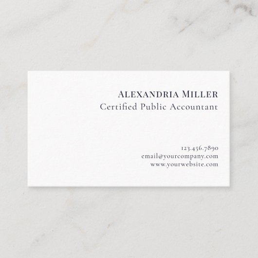 Carte De Visite Logo Moderne Simple De Luxe (Devant)