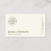 Carte De Visite Logo moderne simple et élégant Green Professional (Devant)