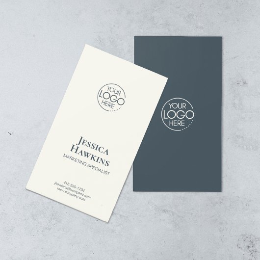 Carte De Visite Logo moderne simple et élégant Marine Blue Profess