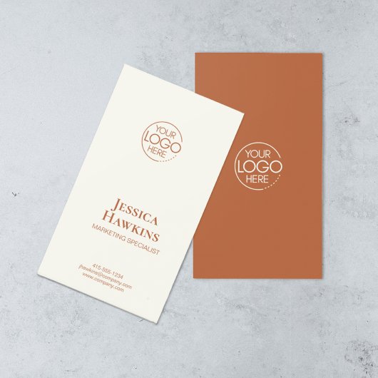 Carte De Visite Logo moderne simple et élégant Orange Professional