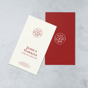 Carte De Visite Logo moderne simple et élégant Red Professional