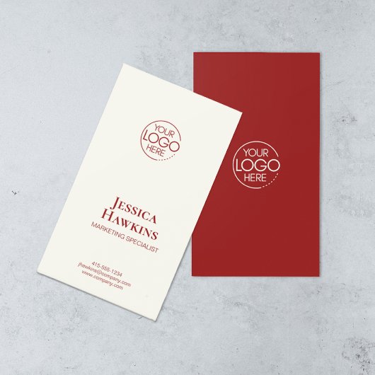 Carte De Visite Logo moderne simple et élégant Red Professional