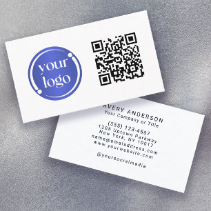 Carte De Visite Logo moderne simple et QR Code Professional