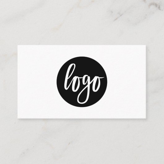 Carte De Visite Logo moderne simple noir et blanc Code QR (Devant)