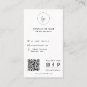 Carte De Visite Logo Moderne Simple Social Media icônes QR Code (Devant)