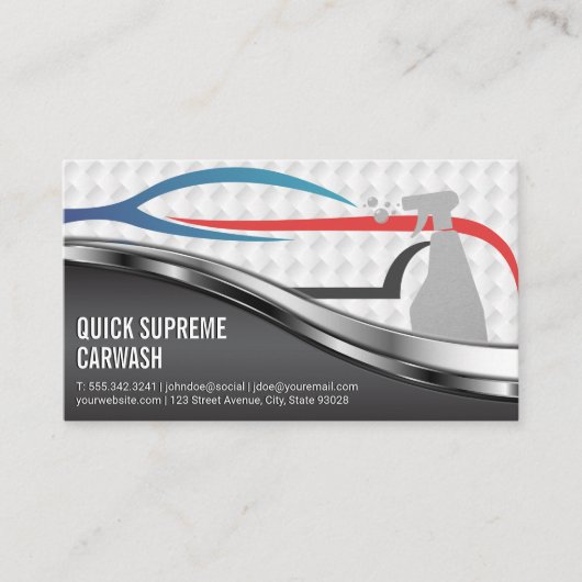 Carte De Visite Logo Moderne Stylisé | Service de lavage de voitur (Devant)