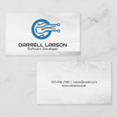 Carte De Visite Logo moderne Tech Blue (Devant / Derrière)