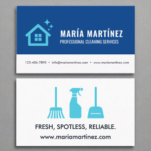 Carte De Visite Logo moderne tendance Aqua Blue Cleaning Services