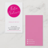 Carte De Visite LOGO moderne tendance professionnel audacieux rose (Devant / Derrière)
