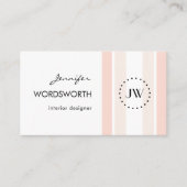 Carte De Visite Logo Monogram Coral Pastel Professional QR Code (Devant)