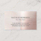 Carte De Visite Logo Monogram Moderne Blush Rose Gold Salon Spa (Dos)
