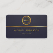 Carte De Visite Logo Monogram Professional Luxe Dark Gold Circle (Devant)