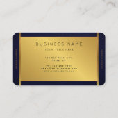 Carte De Visite Logo Monogram Professional Luxe Dark & Gold Circle (Dos)
