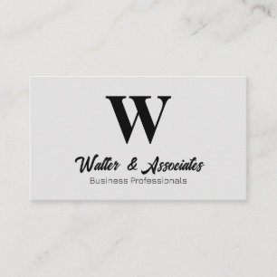 Carte De Visite Logo Monogram Serif Arrière - plan gris