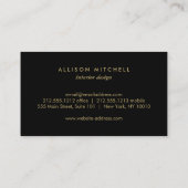 Carte De Visite Logo Monogramme Art Déco sur Faux Gold (Dos)