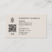 Carte De Visite Logo monogramme avec initiales de marketing profes (Dos)