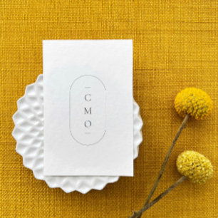 Carte De Visite Logo monogramme blanc minimaliste moderne simple