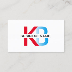 Carte De Visite Logo Monogramme bleu et rouge