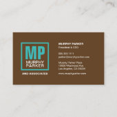Carte De Visite Logo Monogramme Brown Naturel Terre (Devant)