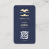 Carte De Visite Logo Monogramme C Initial Dark Blue Gold (Dos)
