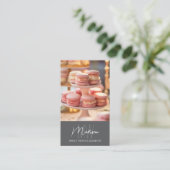 Carte De Visite Logo Monogramme de Boulangerie Gris (Debout devant)
