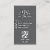Carte De Visite Logo Monogramme de Boulangerie Gris (Dos)