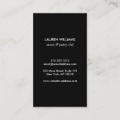 Carte De Visite Logo Monogramme de gâteau avec Boulangerie Motif e (Dos)