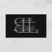 Carte De Visite Logo Monogramme de l'application de la loi (Dos)