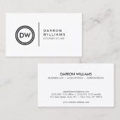 Carte De Visite Logo Monogramme de vos initiales (Devant / Derrière)