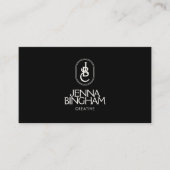 Carte De Visite Logo Monogramme Élégant Noir/ivoire (Devant)