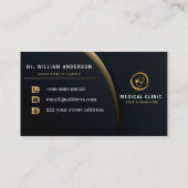 Carte De Visite Logo Monogramme Gold Médicale Stethoscope (Dos)