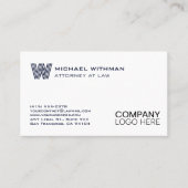 CARTE DE VISITE LOGO MONOGRAMME LIGNE BLEUE PROFESSIONNEL (Devant)