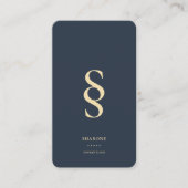Carte De Visite Logo Monogramme moderne S Dark Blue Professional (Devant)
