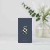 Carte De Visite Logo Monogramme moderne S Dark Blue Professional (Debout devant)