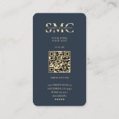Carte De Visite Logo Monogramme moderne S Dark Blue Professional (Dos)