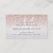 Carte De Visite Logo Monogramme Parties scintillant or Rose (Dos)