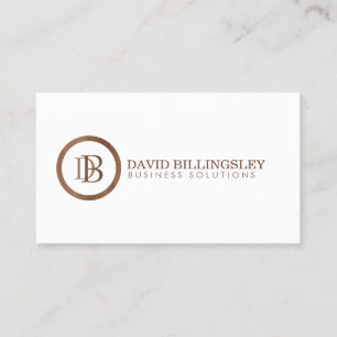 Carte De Visite Logo Monogramme professionnel en Design Woodgrain