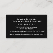 Carte De Visite Logo Monogramme professionnel noir rouge (Dos)