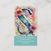 Carte De Visite Logo monogramme S Daisy Floral Aquarelle (Devant)