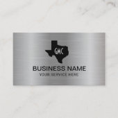 Carte De Visite Logo Monogramme Texas Métal moderne (Devant)