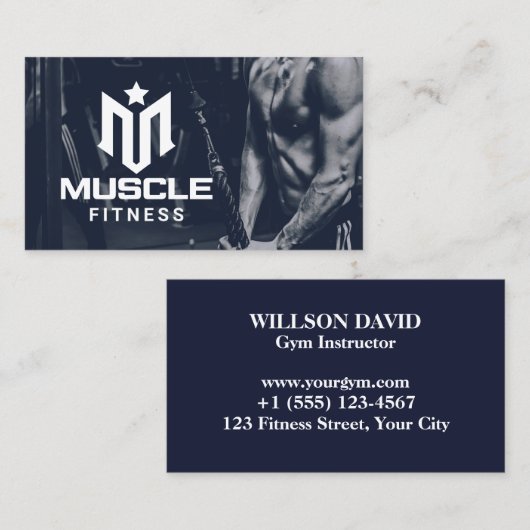 Carte de visite Logo Muscles Fitness (Devant / Derrière)