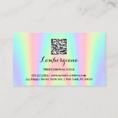Carte De Visite Logo Nails Studio Holographe QR Code Mermaid Busin (Dos)